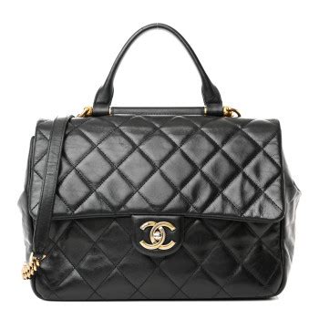 chanel quilted handbag 14514163|CHANEL Calfskin Quilted Large Gold Bar Top Handle Flap.